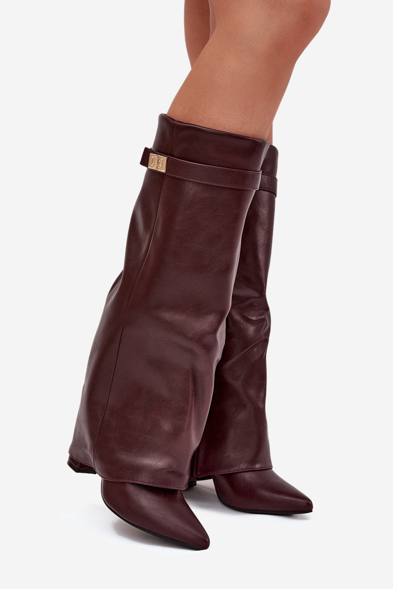 Bottes hautes en cuir - Bordeaux
