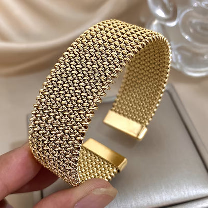Bracelet Tressé Plaqué Or 18K