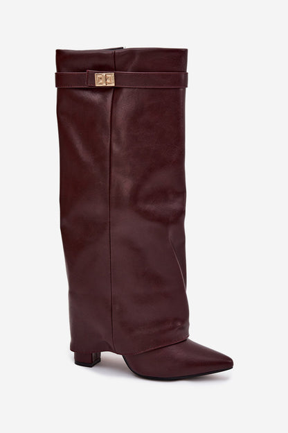 Bottes hautes en cuir - Bordeaux