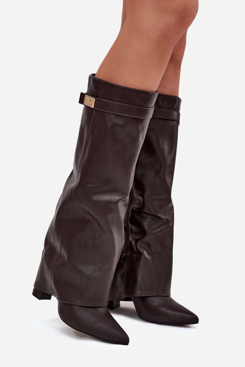 Bottes hautes en cuir - Marron